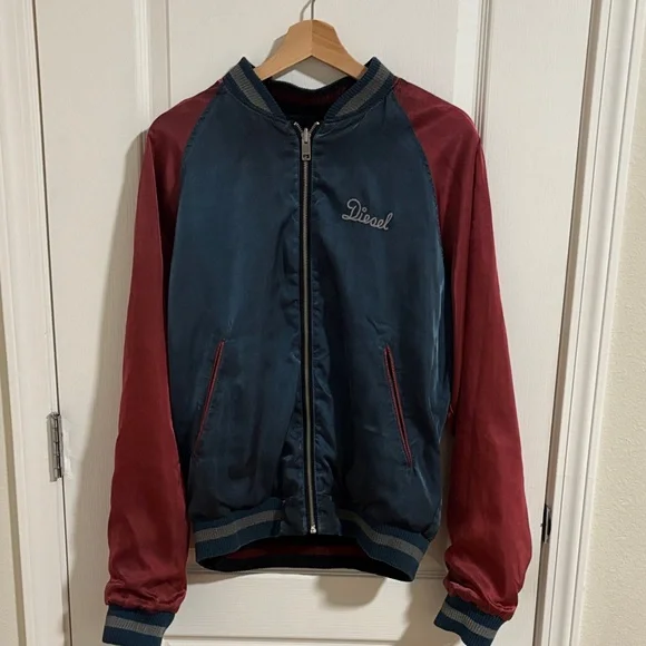 Black Bomber Jacket with Embroidered Design - Picture 5 of 8